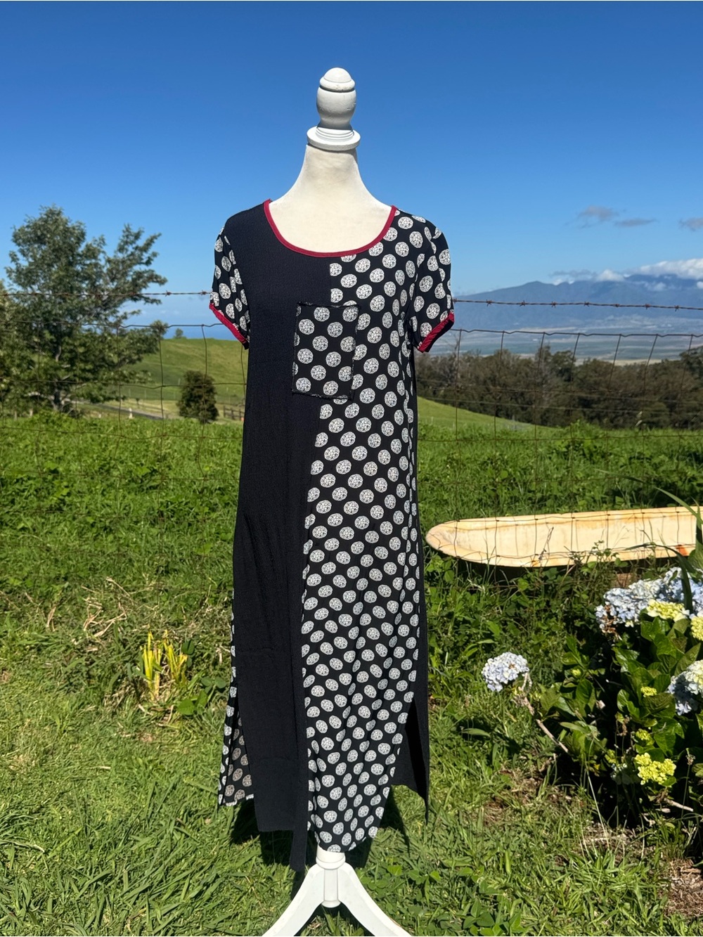 Vintage Y2K 90s Asian inspired patchwork
pencil Maxi Dress Black white by AVIVA